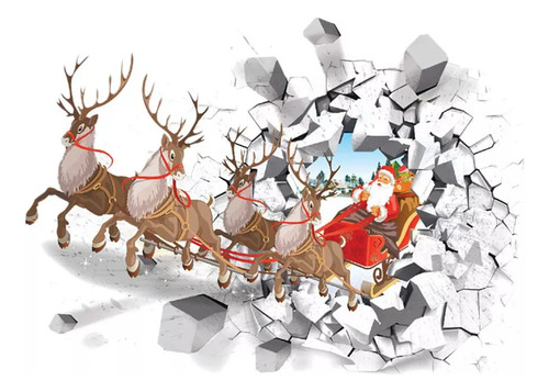 . Pegatinas De Pared De Navidad Creativo 3d Santa Claus