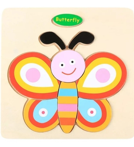 4 Rompecabezas Didáctico Madera 3-d Infantil