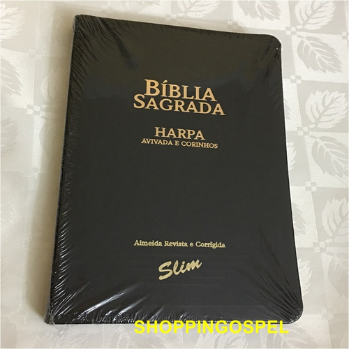 Bíblia Slim Harpa E Corinhos Capa Luxo Preta Editora Cpp
