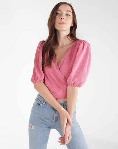 Blusa Cropped Rosa Guess,  S