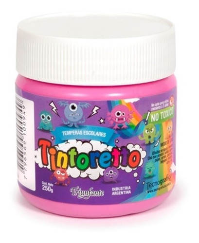 Tempera Tintoretto Lavable 250 Gr No Toxica Color Rosa