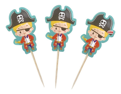 Pinche Piratas X 20 Cupcake Copetín - Ciudad Cotillón