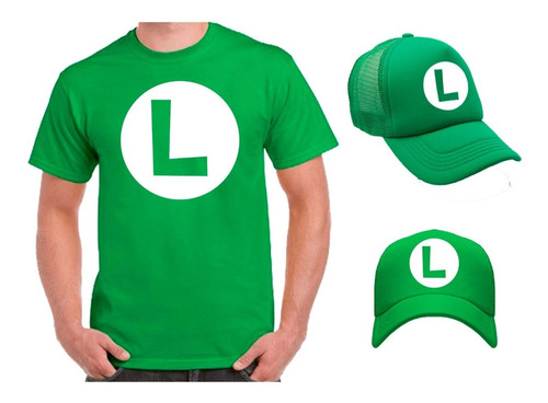 Playera Y Gorra Luigi Caballero, Dama O Niños Verde