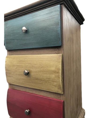 Imagen 2 de 7 de Cómoda Búro Cajonera Mueble Pino Madera Maciza Con Rieles
