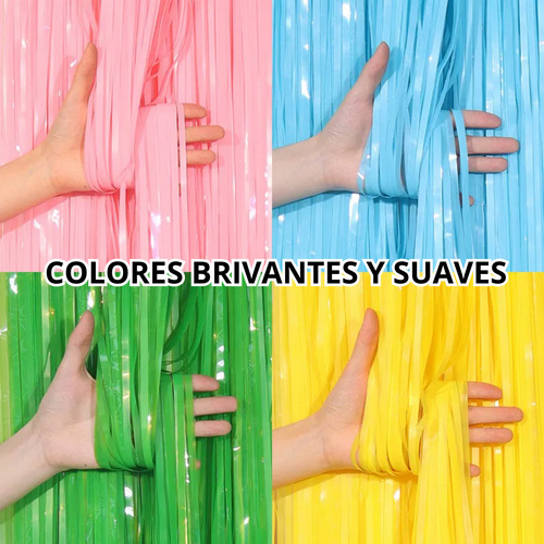 Cortina Cotillón 2x1m Pastel Para Fiestas Y Decoración Multicolor