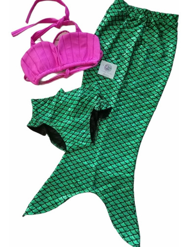 Traje De Baño Sirenita Ariel Divino 3 Piezas Envio Inmediato