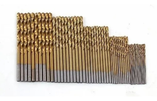 50 Brocas De Titânio P/ Madeira Alumínio Plastico 1mm À 3mm