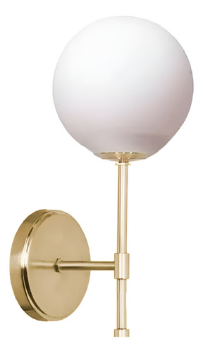 Aplique 1 Luz Elyn Bronce Mate Globo Vidrio 15cm Apto Led Ii