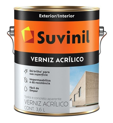 Verniz Acrílico Brilhante Muro Suvinil Pedra Parede 3,6l