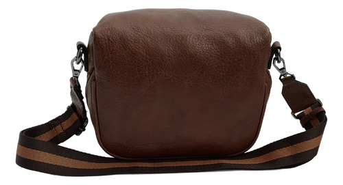 Bolsa Feminina Transversal Estilo Pochete Cor Café Desenho Do Tecido Liso