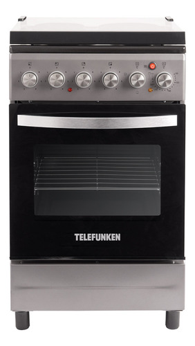Cocina Electrica Telefunken Acero Inoxidable 50cm Luz Horno Grill Tapa De Vidrio Coc-ekx001v