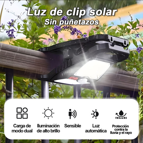 Lámpara Solar Exterior Con Clip Y Sensor De Movimiento 2pcs