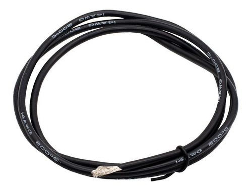 1 Metro De Cable De Silicona Calibre 14 Awg Flexible Negro