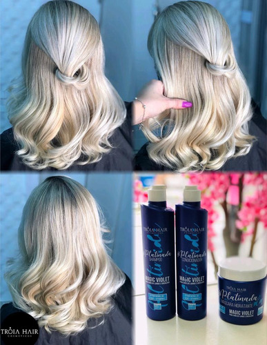 Kit Platinada + Spray Capilar Vinagre De Maçã Tróia Hair