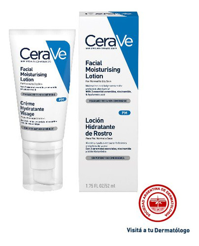 Cerave Locion Hidratante Rostro Tubo Dosificador 52 Ml Normal A Seca Noche
