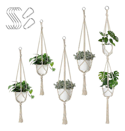 Cesta Colgante, 5 Cestas Colgantes, Cesta Colgante De Cuerda