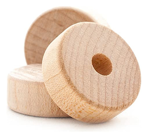 Flat (slab) Wooden Toy Wheels, 1-inch X 3/8-inch Thick,...