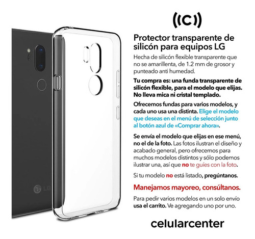 Funda LG K62 K61 K52 K42 Velvet V30 V40 Q6 Q7 G6 G8 Mayoreo