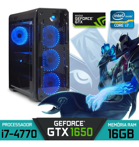 Computador Gamer Intel Core I7-4770 Ram 16gb Hd 1tb Gtx 1650