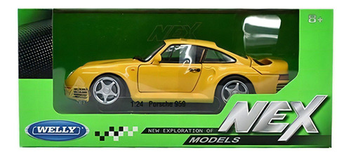 Porsche 959 Sport Clasico Welly Nex Escala 1/24 Color Amarillo