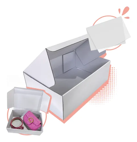 comprar 20 Caixas De Papelão Branca Com Papel De Seda 27x18x9cm