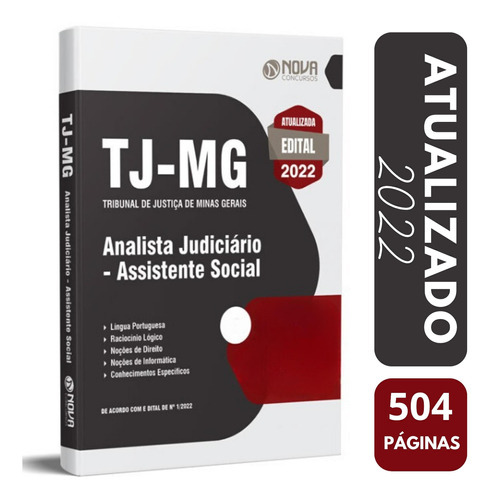 Apostila Tj-mg 2022 - Analista Judiciário - Assistente Social, De Professores Especializados., Vol. Único. Editora Nova Concursos, Capa Mole, Edição Oficial Em Português, 2022