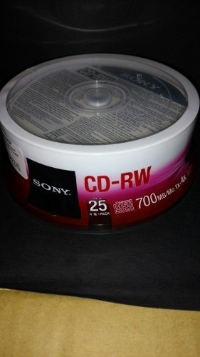 Disco virgem CD-RW Sony de 4x por 25 unidades