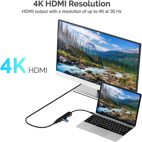 Imagen 7 de 8 de Hub Usb-c - 2 Port Usb - Hdmi 4k - Sd/msd - Pd - Pc / Mac