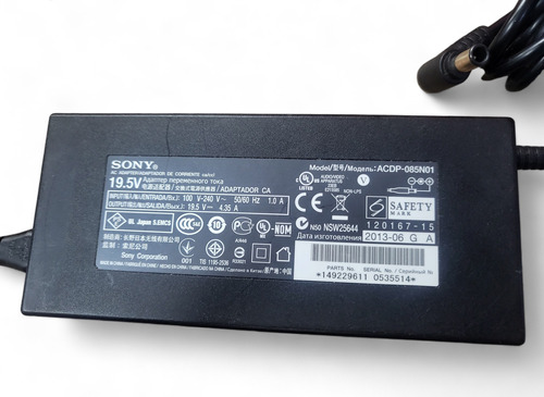 Cargador Fuente Poder 19.5v=4.35a De Tv Led / Lcd. Sony