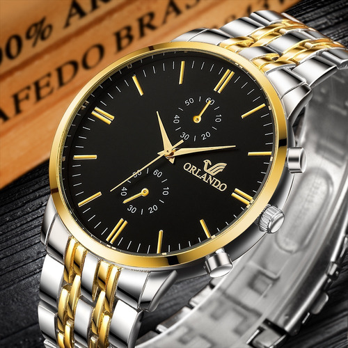 Reloj Hombre Orlando Acero Inoxidable Elegante Mayoreo