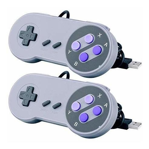 Controlador Usb De 2 Paquetes Para Super Nintendo Nes Snes C