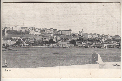 1906 Postal Vista Ciudad Bahia Brasil Posted On High Seas 