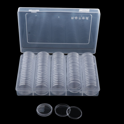 100x Cápsulas De Monedas De Plástico Cajas De