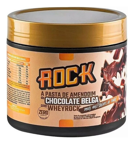 Pasta De Amendoim Whey Rock (600g) - Chocolate Belga C/ Whey