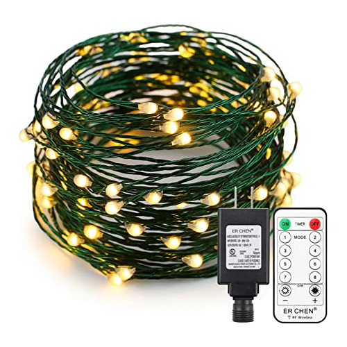 Luces De Cuerda De 10m 100 Led Alambre De Cobre Verde +...