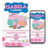 Comprar Convite Virtual Interativo Peppa Pig Com Sugestão Presentes