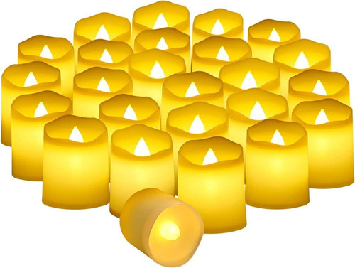 24 Velas Led Lightdot Efecto Llama Simulada Con Pilas