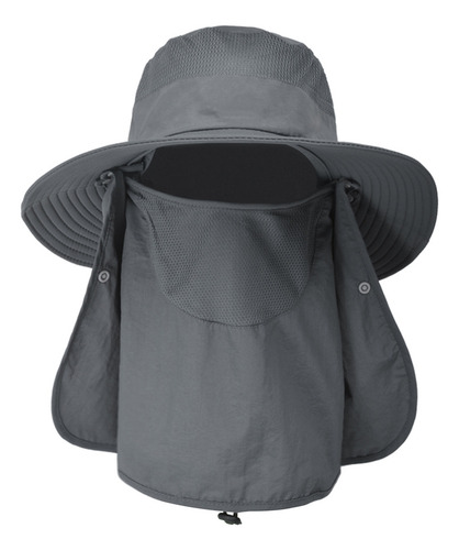 Sombrero De Playa Con Protección Uv, Ala Ancha, Cuello, Sola