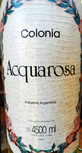Antiguo Y Gigante Publicid Colonia Acquarosa 4500 Ml. 53036