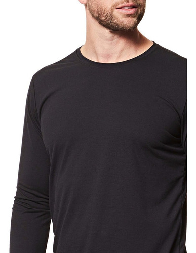 Imagem 3 de 4 de Kit 5 Camisetas Manga Longa Camisas Básica Gola Redonda