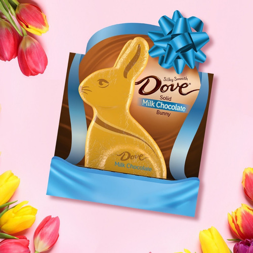 Conejo De Chocolate De Leche Dove Dorado Silky Smooth Import