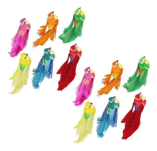 12 Piezas Coloridas Plumas De Espuma Artificial De Aves En