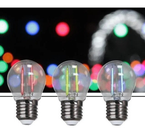 Lâmpada Led Bolinha 2w Bivolt E27 Colorida Cores Avant Cor da luz Vermelho 110V/220V