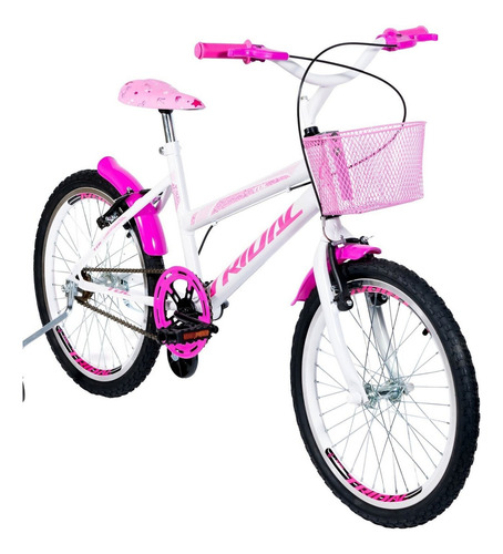 Bicicleta Aro 20 Feminina Infantil Roda Lateral Branco Ijwt