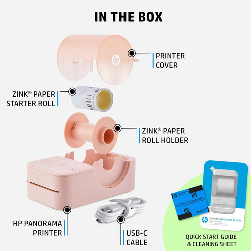 Impressora Hp Sprocket Panorama Instant Color Label Rosa