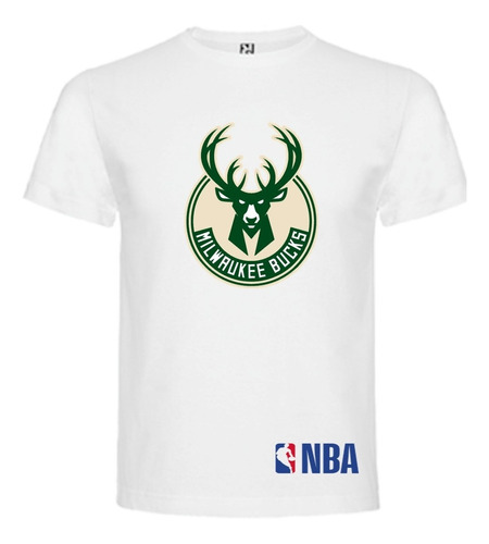 Polera Nba Milwaukee Bucks Algodon Colores Pow Club