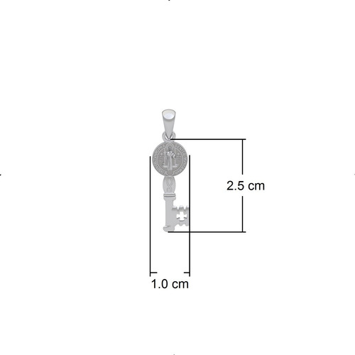 Imagen 4 de 10 de Dije Llave San Benito De Plata .925 Agálea Joyería