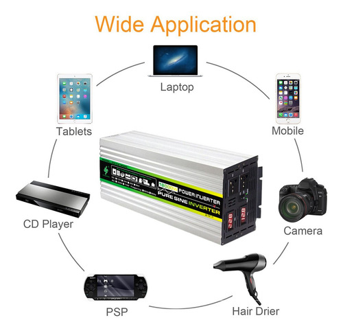 Inversor De Onda Sinusoidal Pura De 18000w Cc 12v Ac220