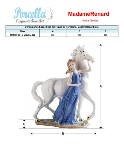 Elegancia Francesa Mujer, Mxmen-001, 1pza, 23x30x12cm, Frent Color Blanco/Azul