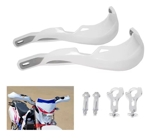 Protector De Manillar P/ Cross C/ Base De Metal C/ Regulador Blanco